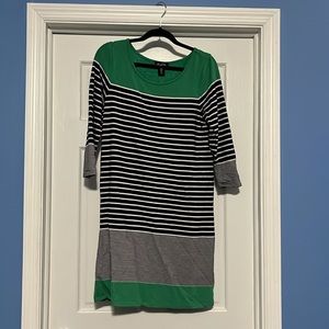Heyton medium green and blue striped dress